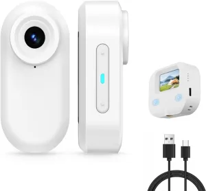 Body Camera, Thumb Action Camera HD 1080P Video Recorder, Small POV Camcorder with Motion Detection, 1.47'' Screen Magnetic Sports Cam Wireless Charging Case, Mini Body Cam for Pets/Cycling/Vlogging
