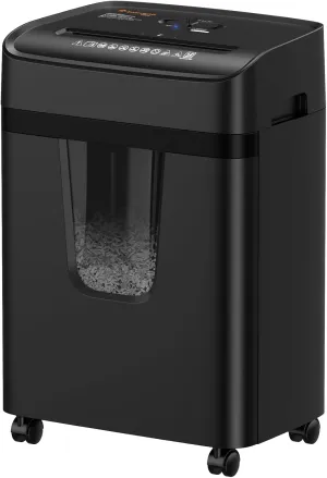 Bonsaii 12 Sheet Paper Shredder for Home Office, Heavy Duty Shredder with 5.5 Gal Pullout Bin, 15 Mins Running Time, Cross Cut Shredder for CD, Credit Card, Document, Mail P-4 Security Level