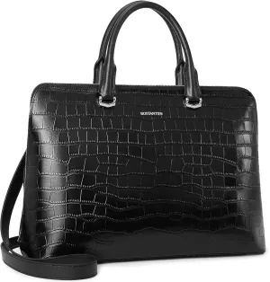 BOSTANTEN Briefcase for Women Leather 15.6 inch Laptop Shoulder Bag Office Work Crossbody Handbag