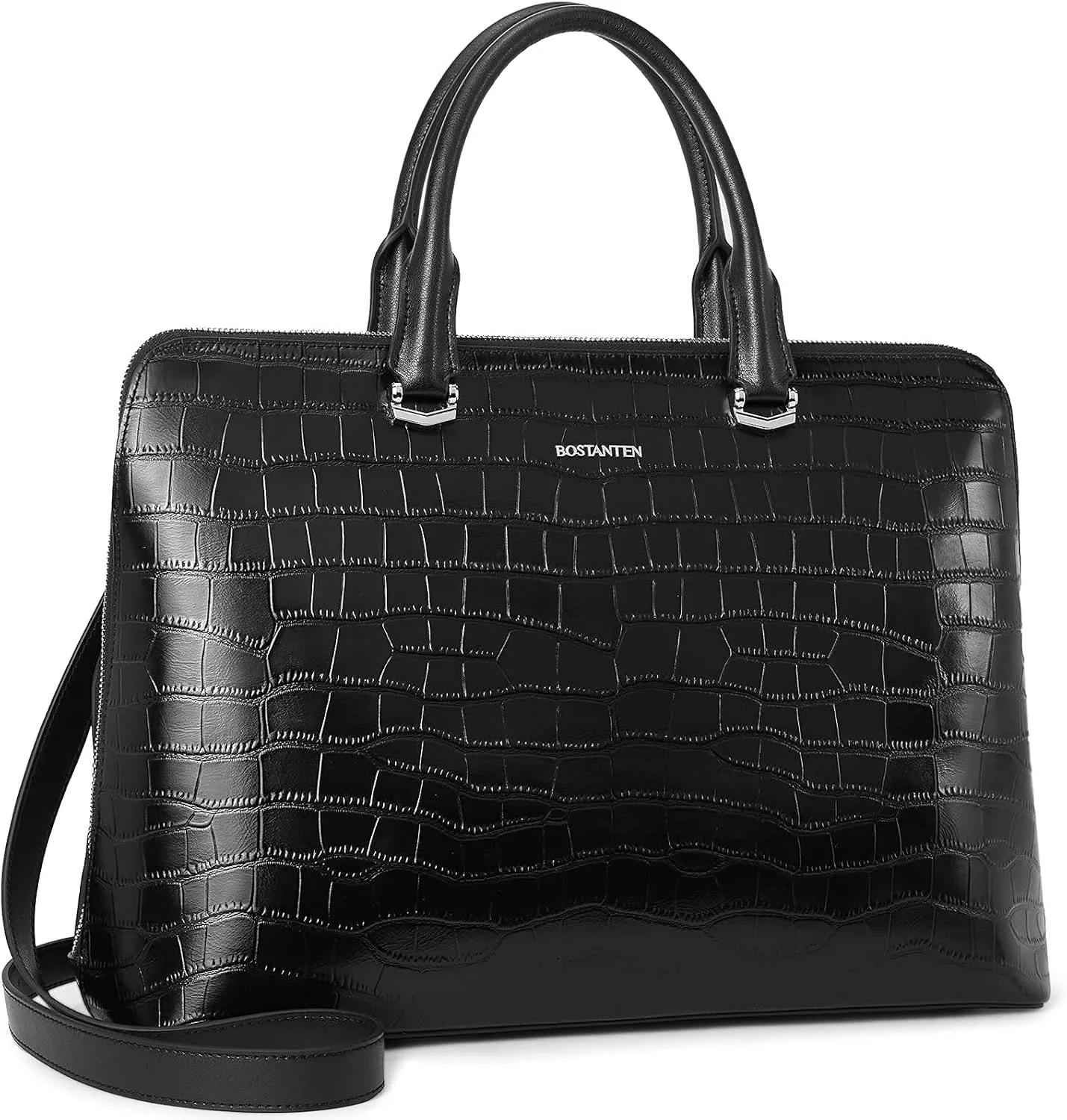 BOSTANTEN Briefcase for Women Leather 15.6 inch Laptop Shoulder Bag Office Work Crossbody Handbag