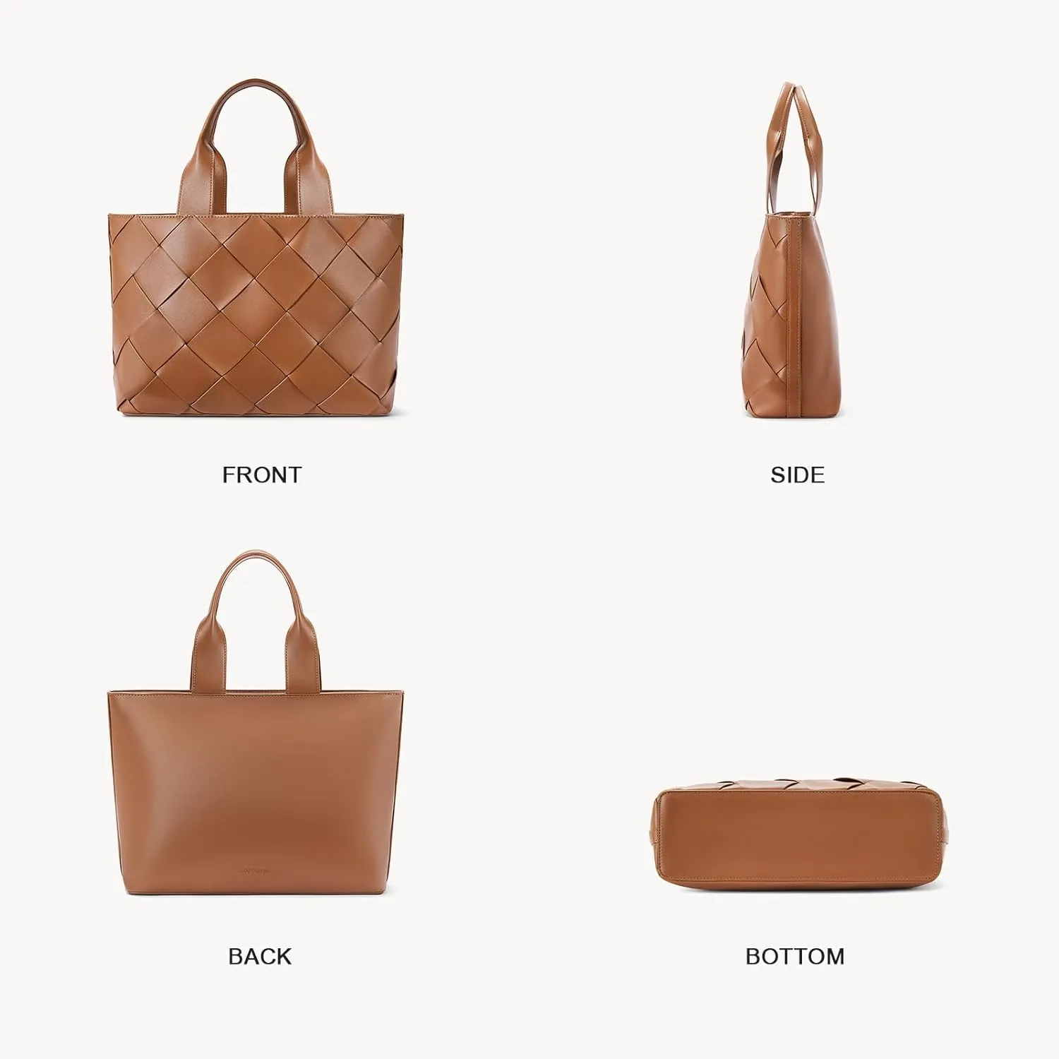 BOSTANTEN Woven Tote Bag for Women Top Handle Purses and Handbags Shoulder Crossbody Purse With Zipper