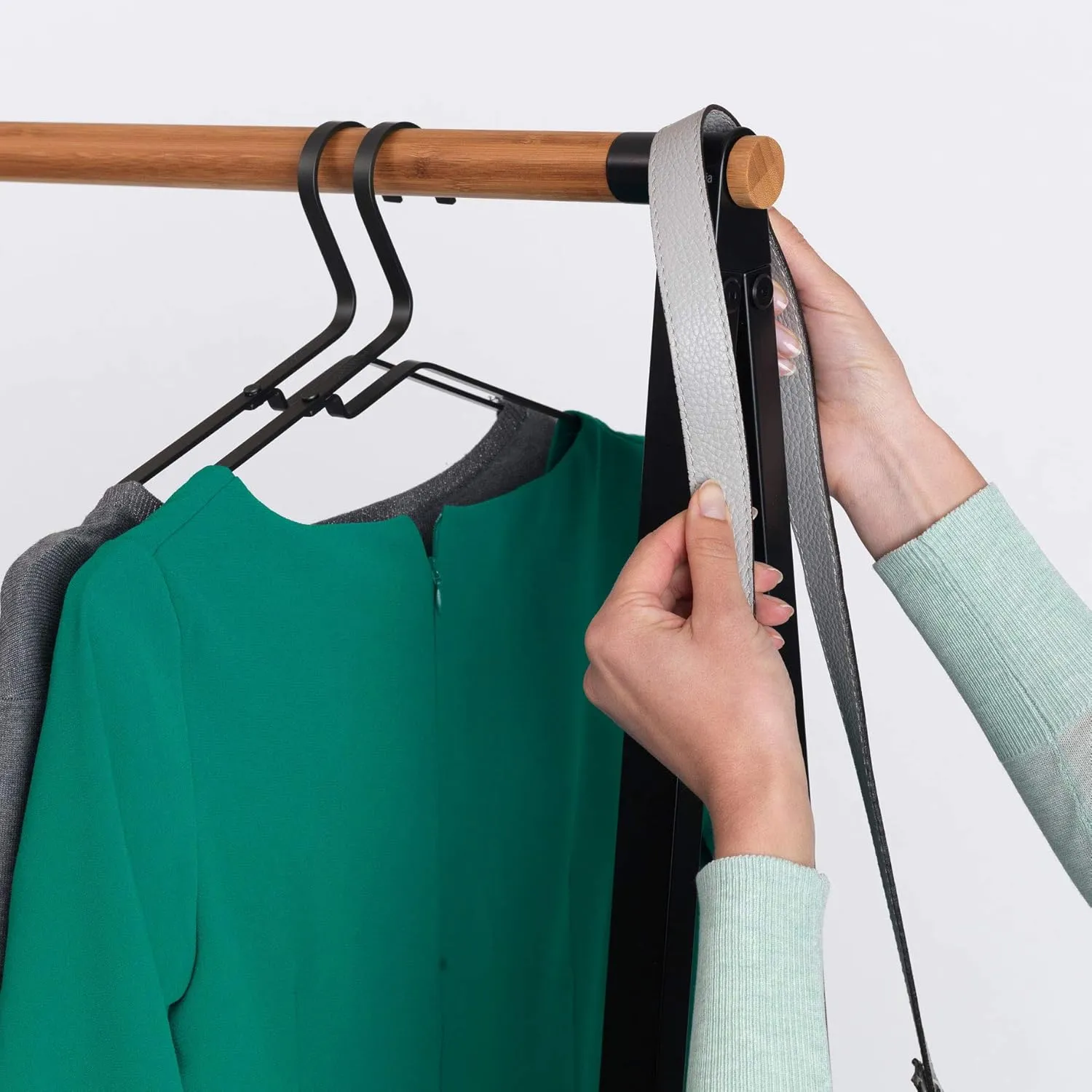 Brabantia - Linn Clothes Rack - Multi-Functional - Space Saver - Adjustable Shelves - Wardrobe Hanging - Drying Rack - Freestanding - Stable - Black - Large