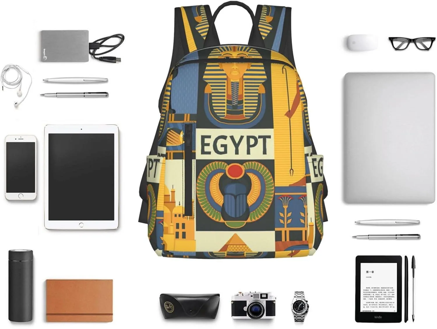 BREAUX Ancient Egypt Tribe Series Print Simple And Lightweight Leisure Backpack, Men'S And Women'S Fashionable Travel Backpack