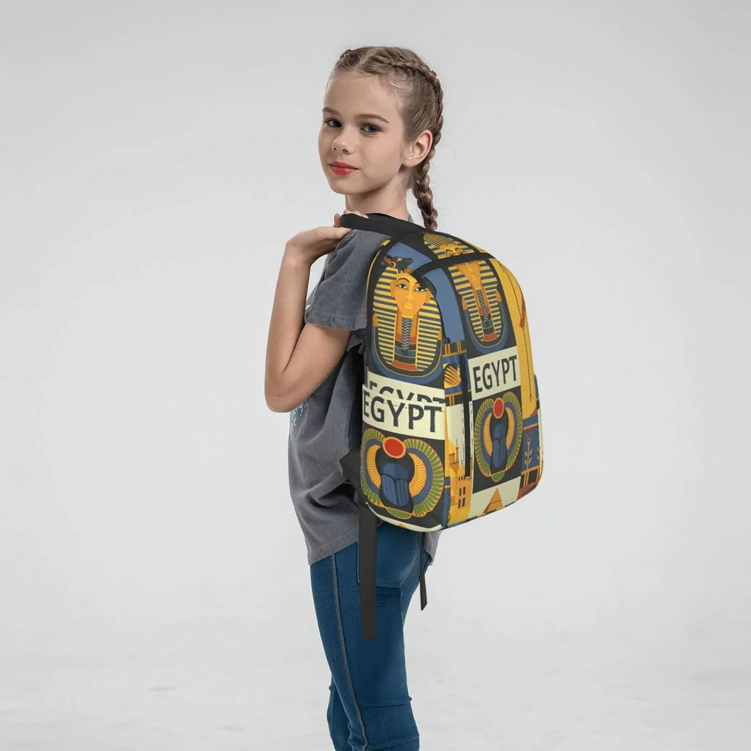 BREAUX Ancient Egypt Tribe Series Print Simple And Lightweight Leisure Backpack, Men'S And Women'S Fashionable Travel Backpack
