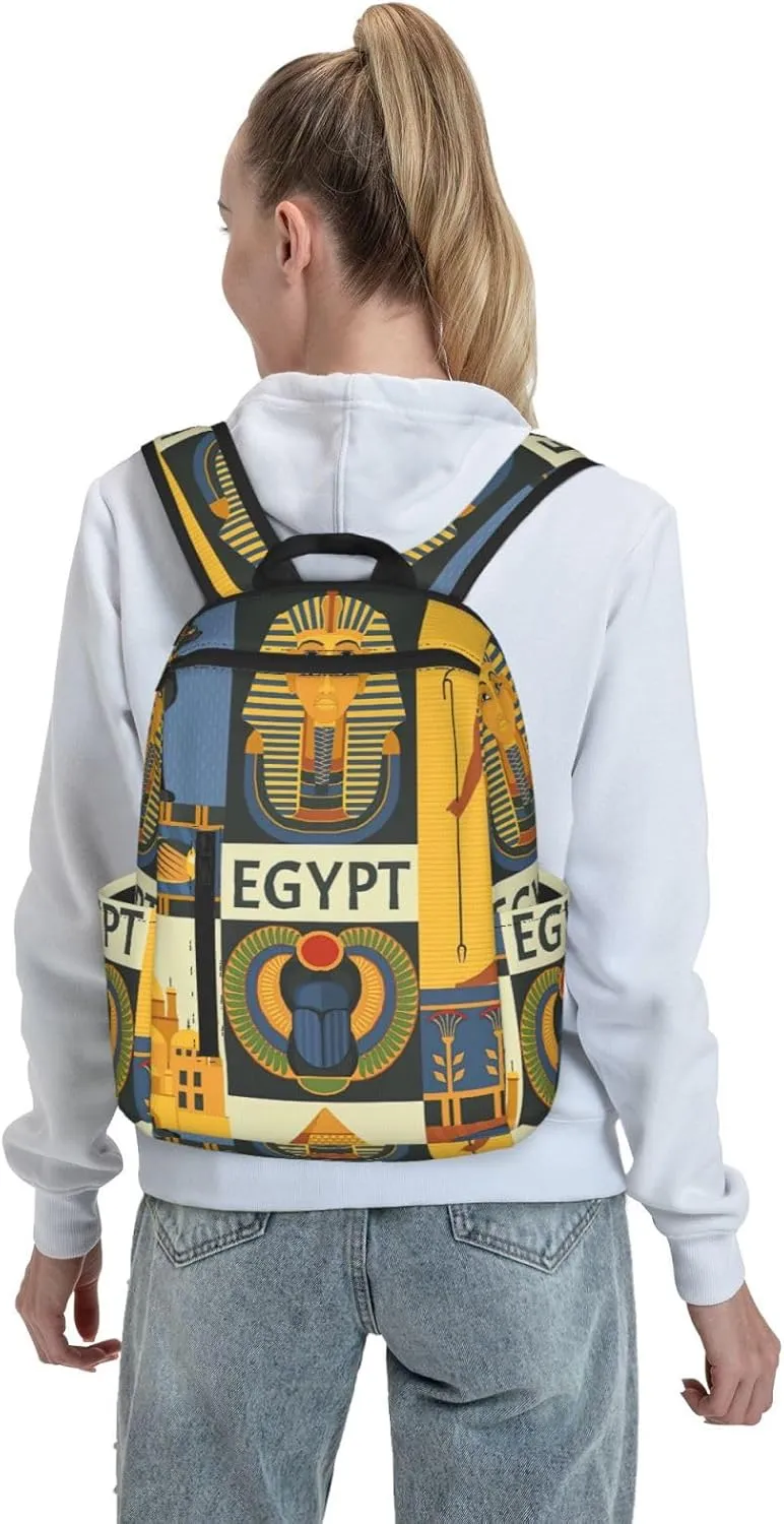 BREAUX Ancient Egypt Tribe Series Print Simple And Lightweight Leisure Backpack, Men'S And Women'S Fashionable Travel Backpack