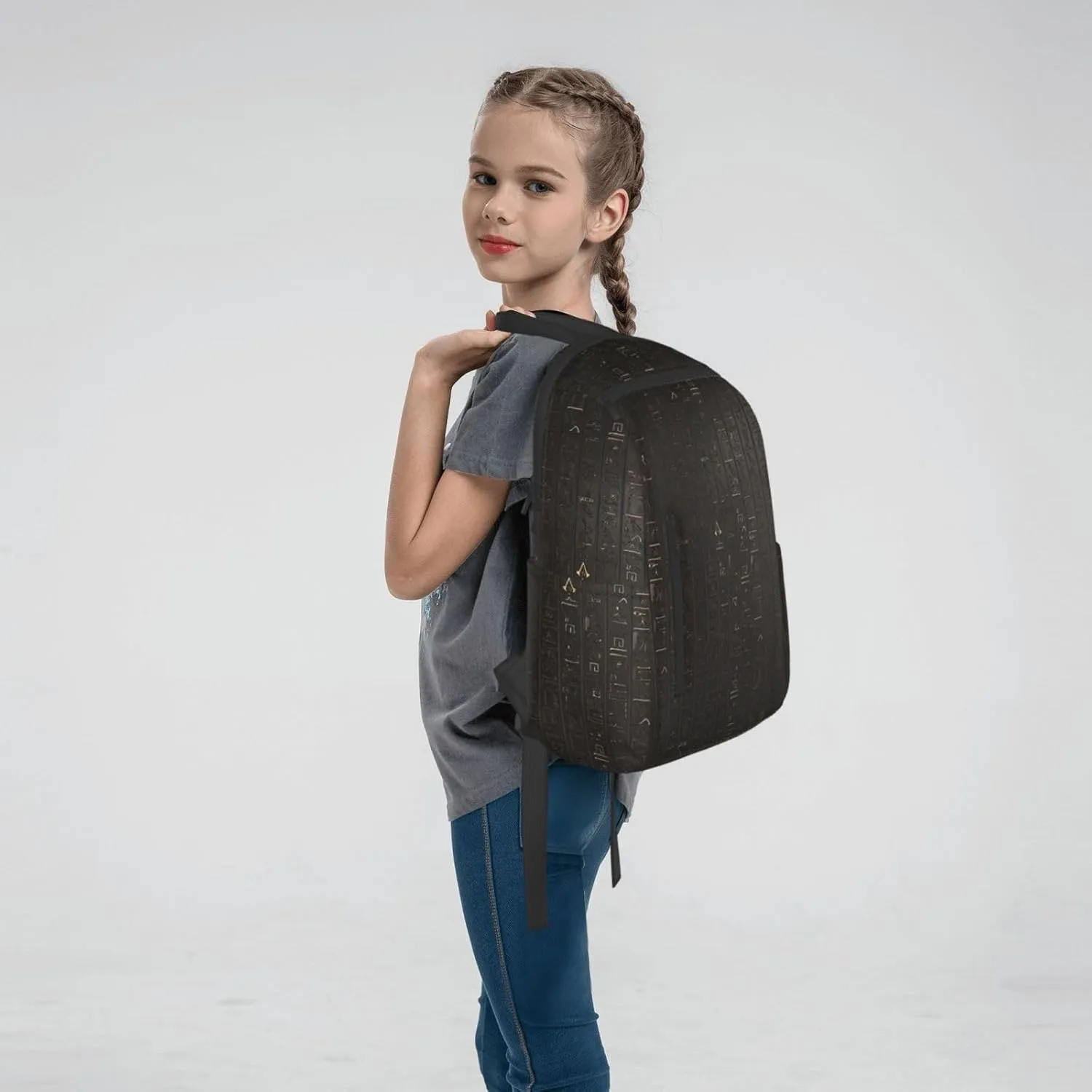 BREAUX Ancient Egyptian Hieroglyph Print Simple And Lightweight Leisure Backpack, Men'S And Women'S Fashionable Travel Backpack