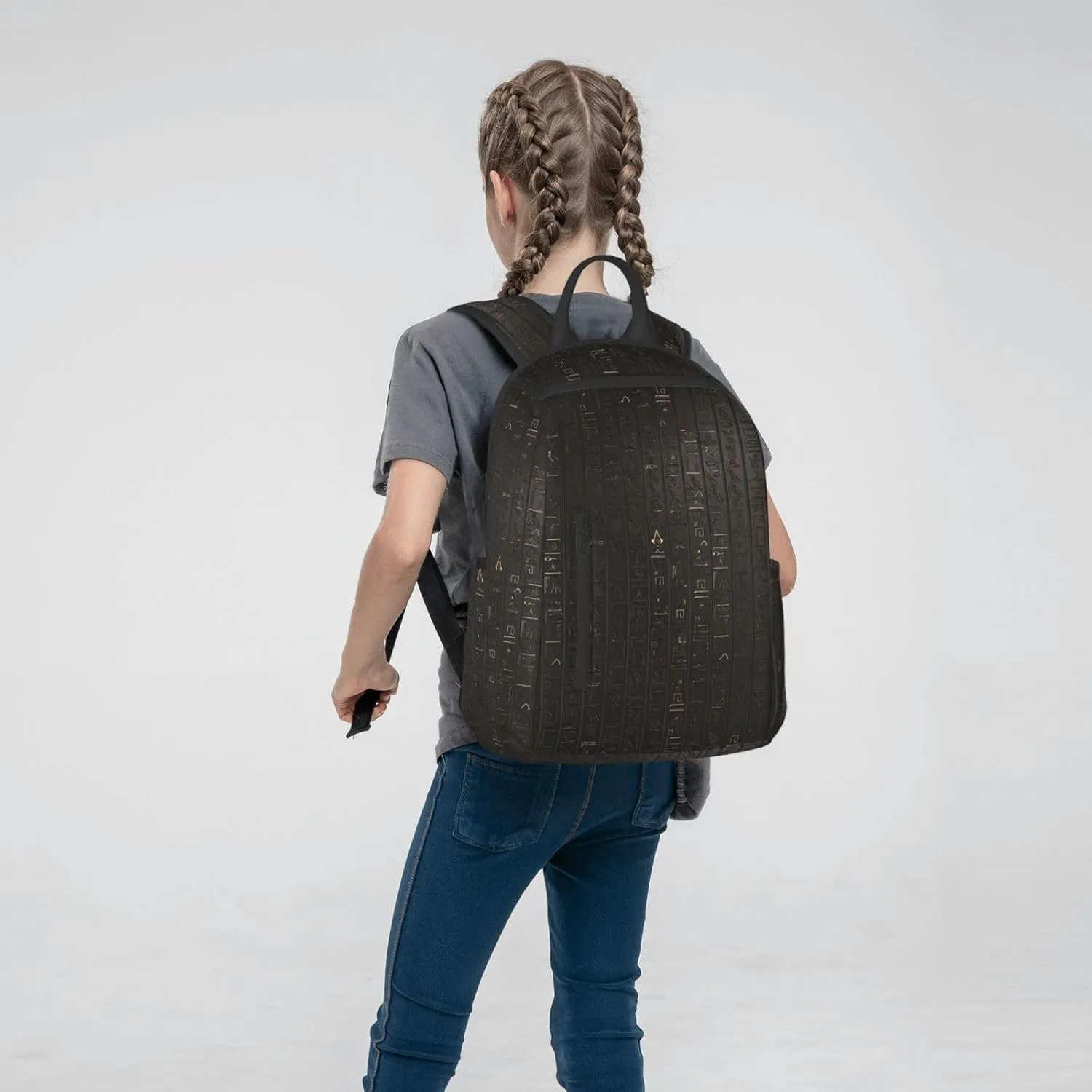BREAUX Ancient Egyptian Hieroglyph Print Simple And Lightweight Leisure Backpack, Men'S And Women'S Fashionable Travel Backpack