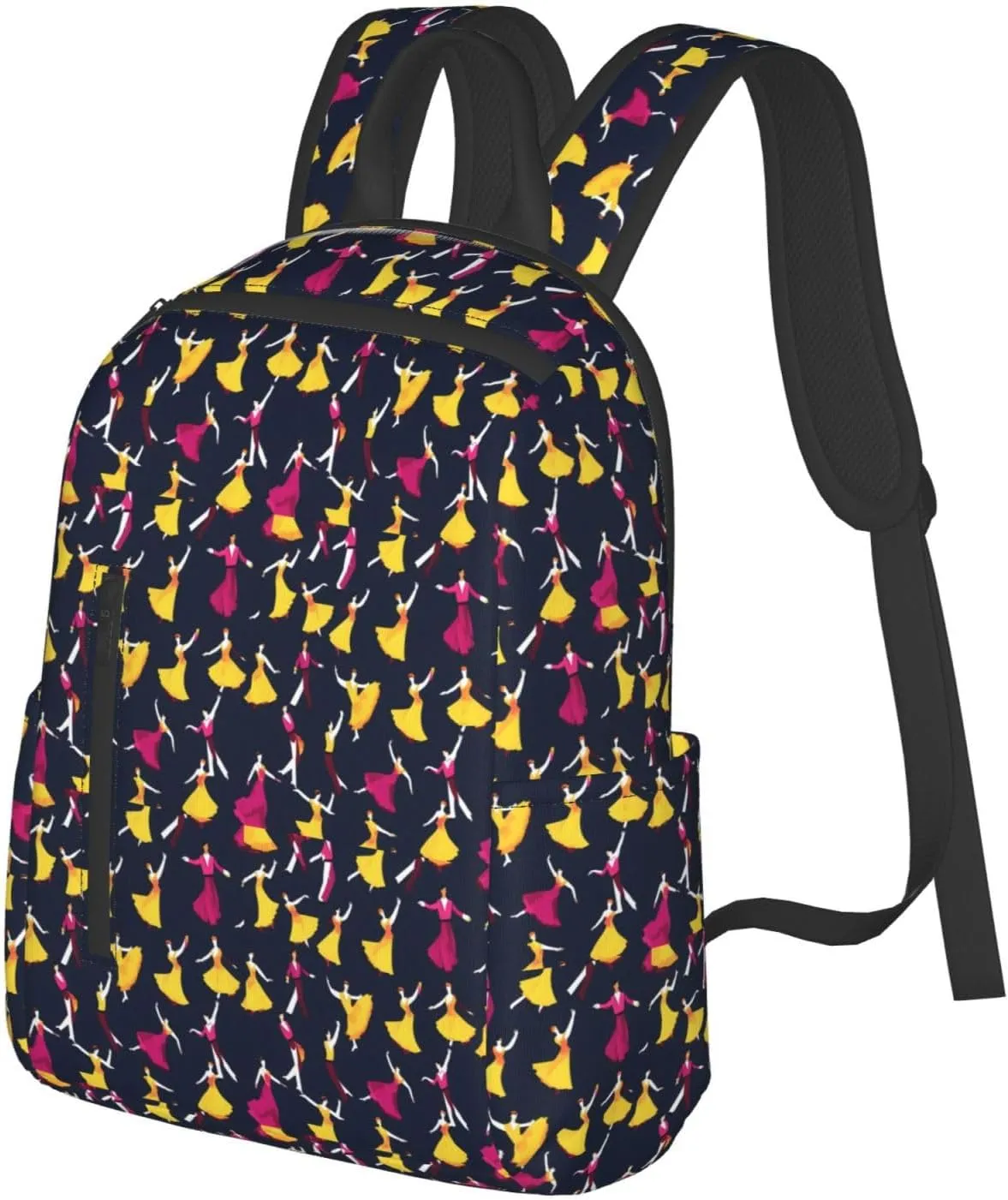 BREAUX Ballroom Dance Small Pattern Print Simple And Lightweight Leisure Backpack, Men'S And Women'S Fashionable Travel Backpack
