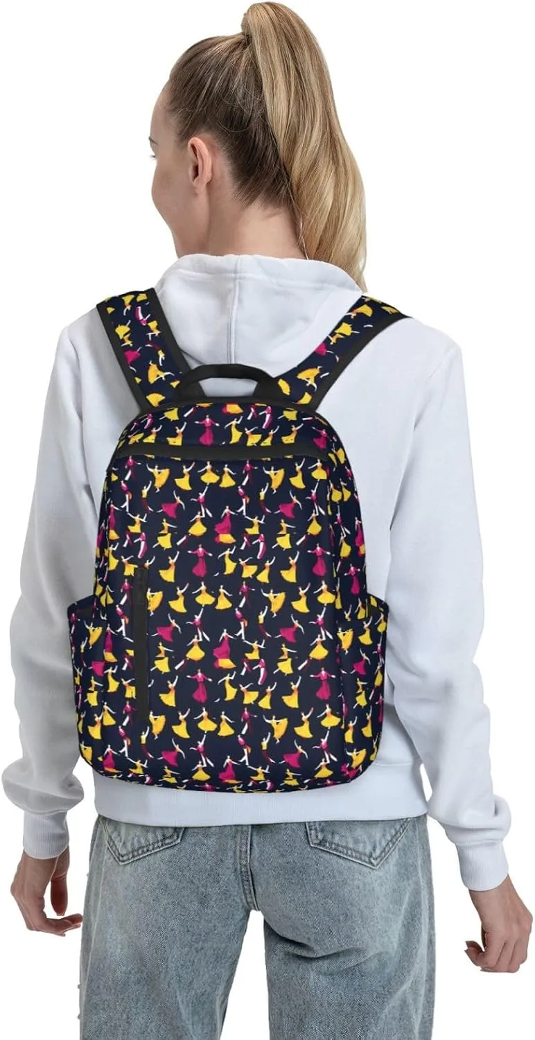 BREAUX Ballroom Dance Small Pattern Print Simple And Lightweight Leisure Backpack, Men'S And Women'S Fashionable Travel Backpack