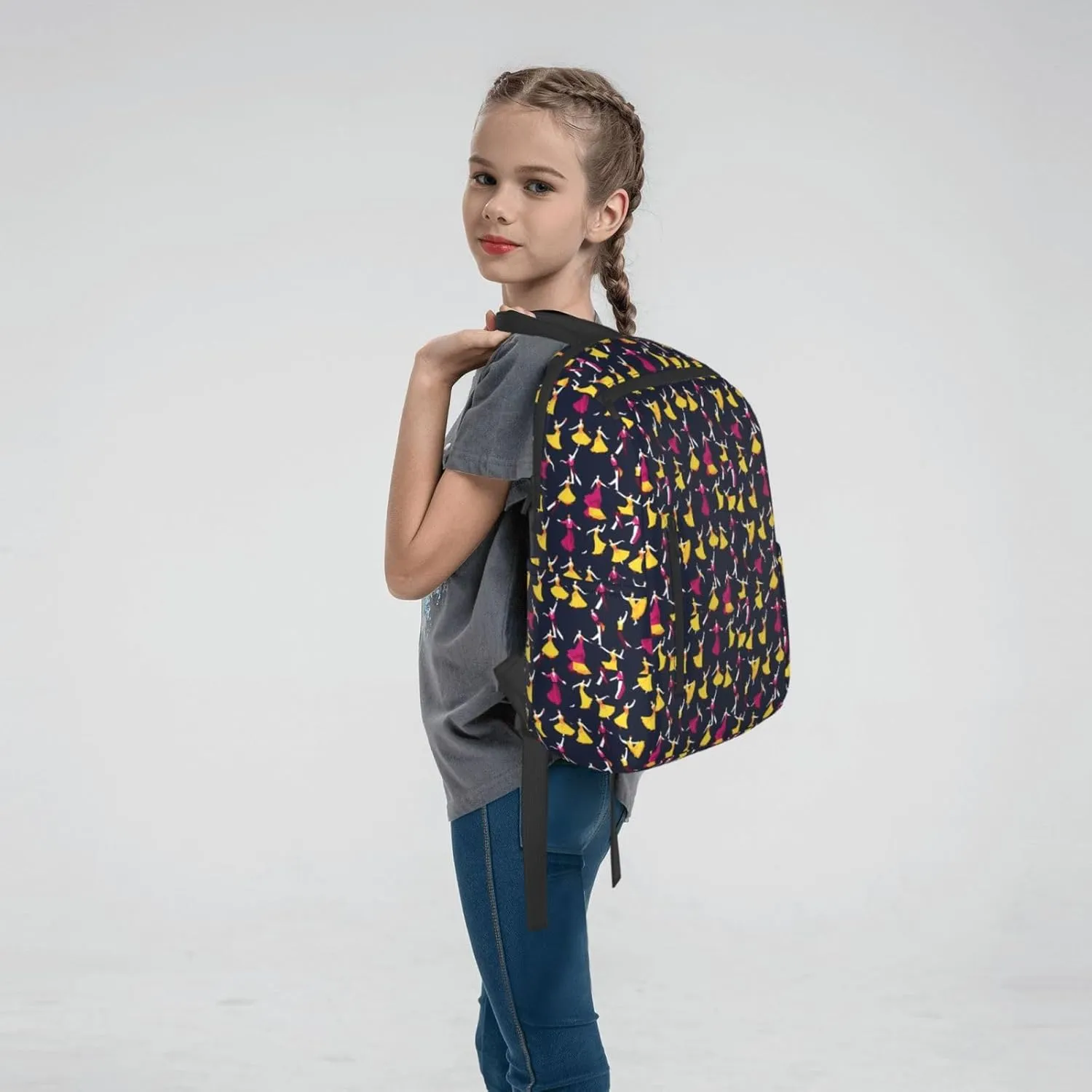BREAUX Ballroom Dance Small Pattern Print Simple And Lightweight Leisure Backpack, Men'S And Women'S Fashionable Travel Backpack