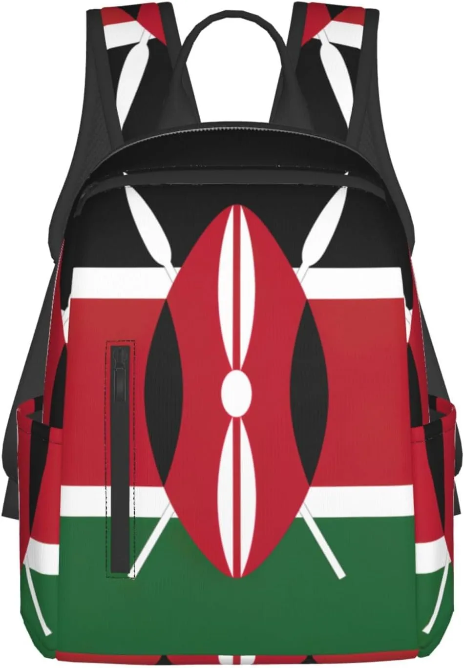 BREAUX Flag of Kenya Lightweight Backpack Travel Shoulder Bag Laptop Backpack High Density Twill Composite Fabric