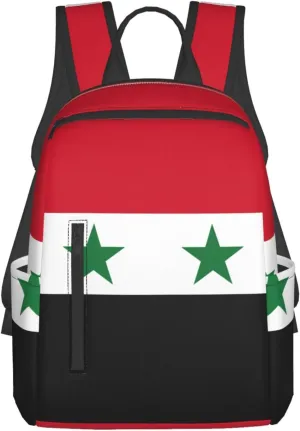 BREAUX Flag of the Syrian Arab Republic Lightweight Backpack Travel Shoulder Bag Laptop Backpack High Density Twill Composite Fabric