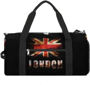 British Flag UK Big Ben London Unisex Gym Bag Waterproof Sports Duffels Travel Gear With Laundry Shoe Compartment