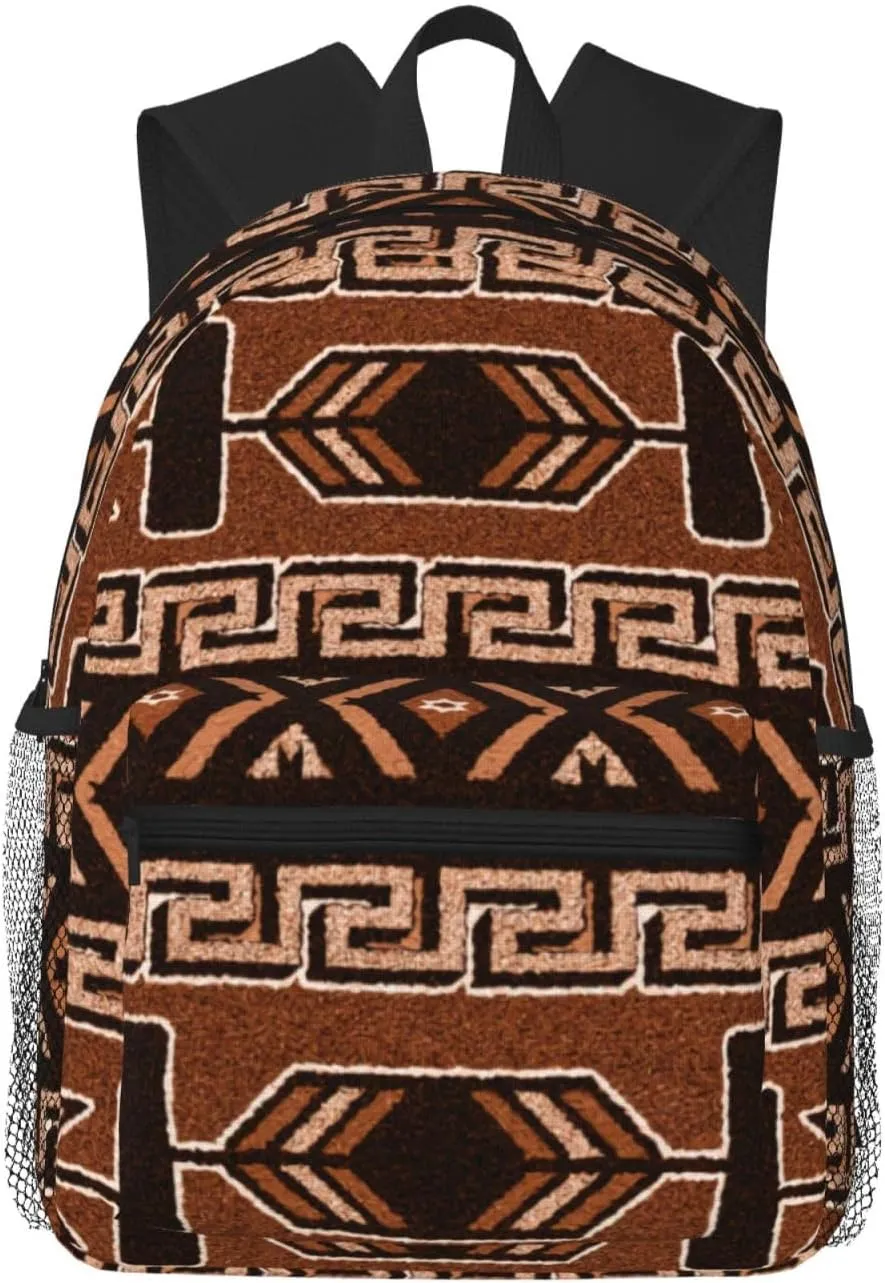 Brown And Black Aztec Pattern Southwest Lightweight Packable Backpack Travel Casual Hiking Daypack Foldable Backpack For Men Women