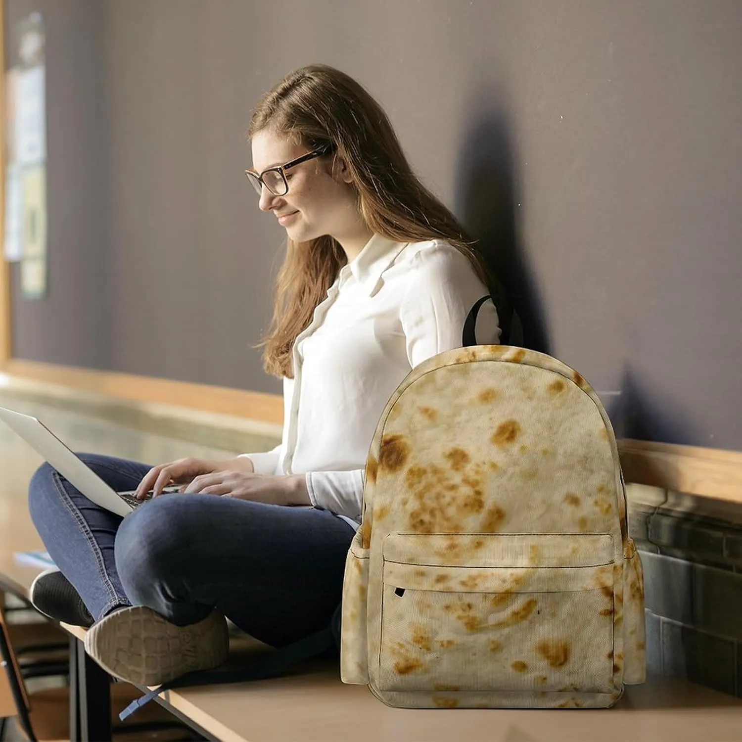 Burritos, Giant Tortilla Large Capacity Backpack, Simple And Practical, Exquisite And Minimalist Design