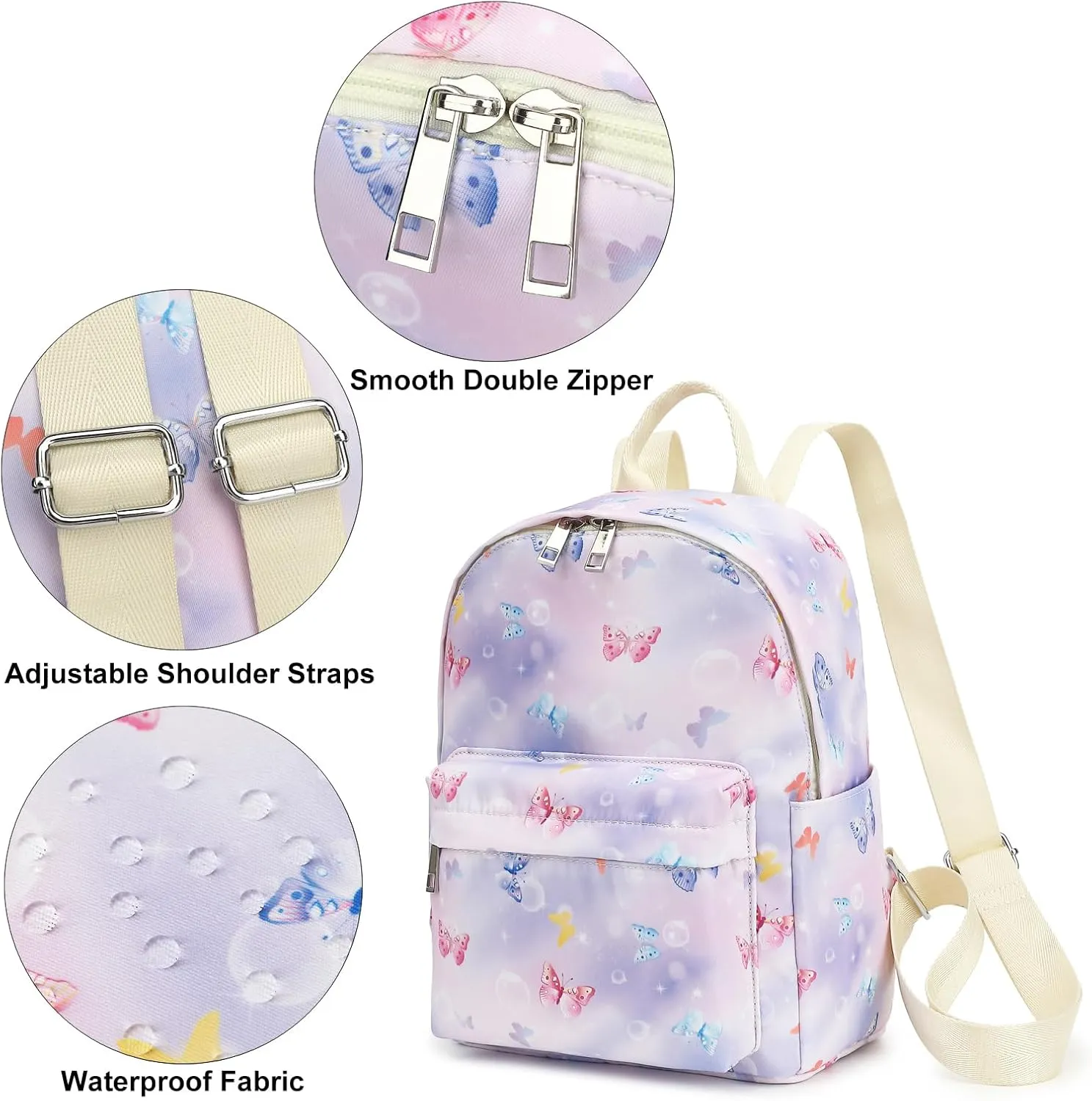 Butterfly Mini Backpack Women Girls, Small Backpack Purse for Adults Teens Kids School Travel