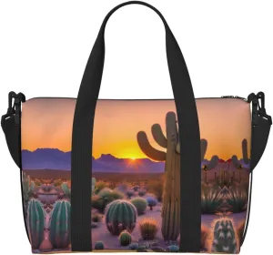 Cactus Desert Sunsets Duffel Bags for Traveling - Lightweight Personal Item Travel Bags, Gym Bags for Men and Women