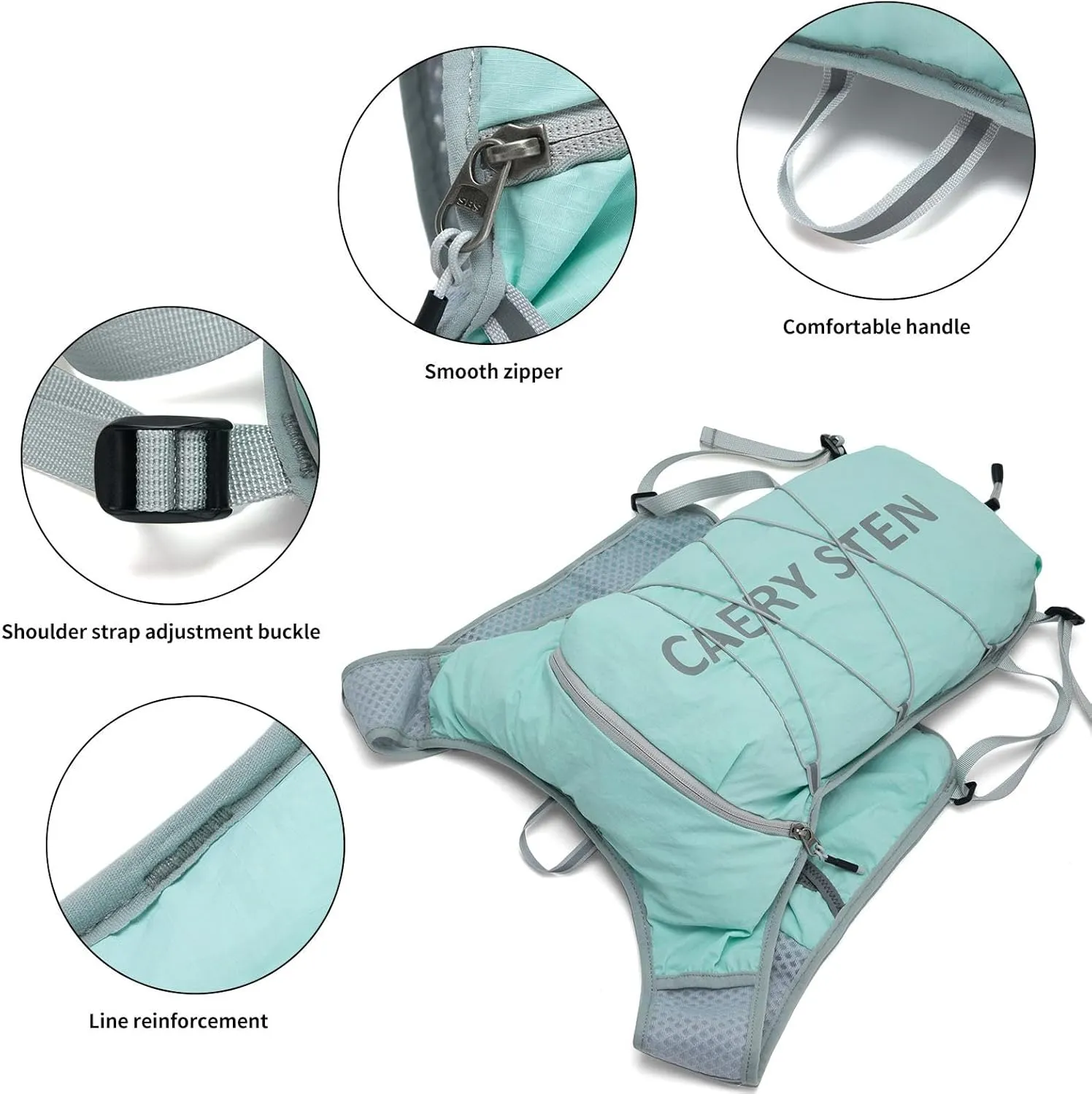 CAERY STEN Hydrated Backpack, Running Vest, paired with a 1.5L Water Bag Hiking Backpack, Suitable for Running, Hiking, Marathon, and Both Men and Women