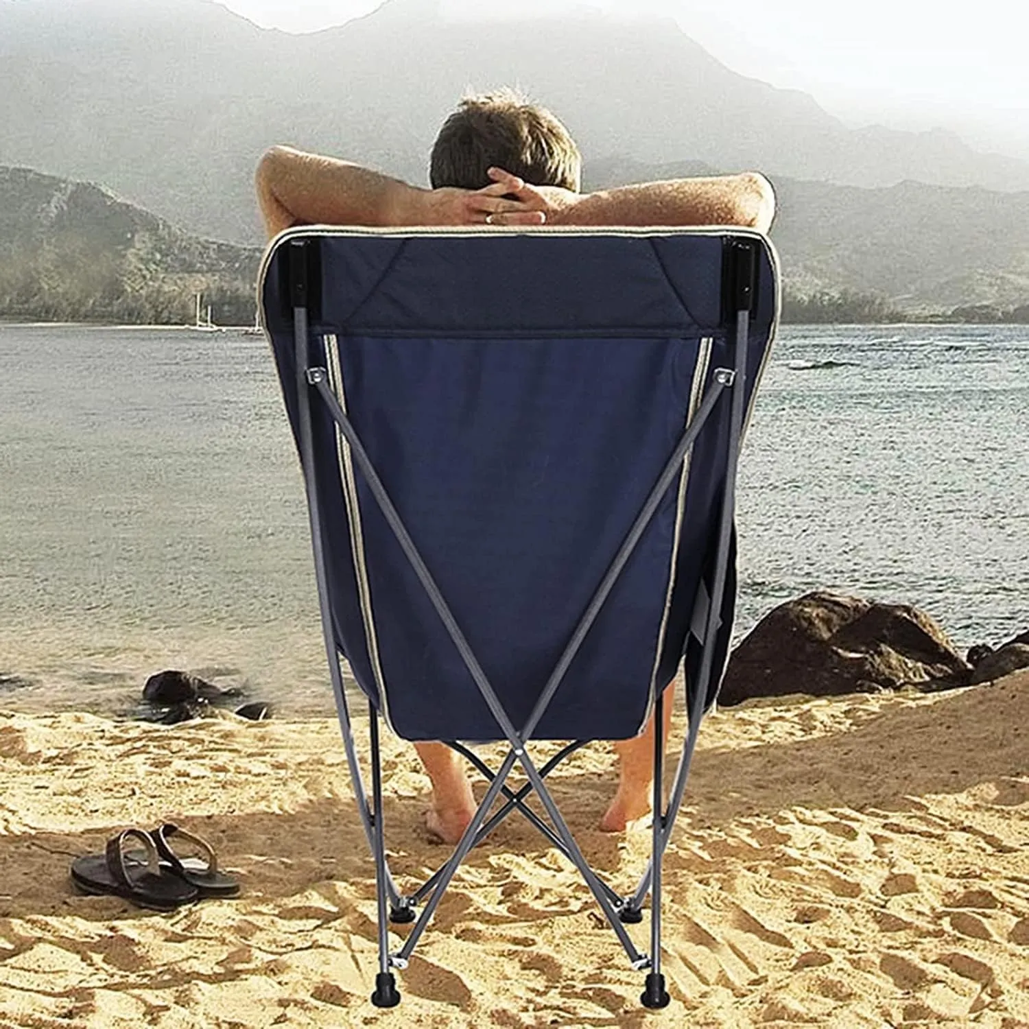 Camping Chair Ultralight Folding Camping Chair with Backrest Leisure Beach Seat with Mesh External Hanging Bag Portable Backpack Chair Folding Chair (Color : C) (B One S