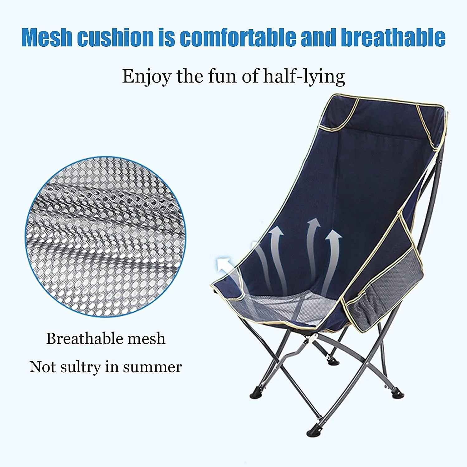 Camping Chair Ultralight Folding Camping Chair with Backrest Leisure Beach Seat with Mesh External Hanging Bag Portable Backpack Chair Folding Chair (Color : C) (C One S