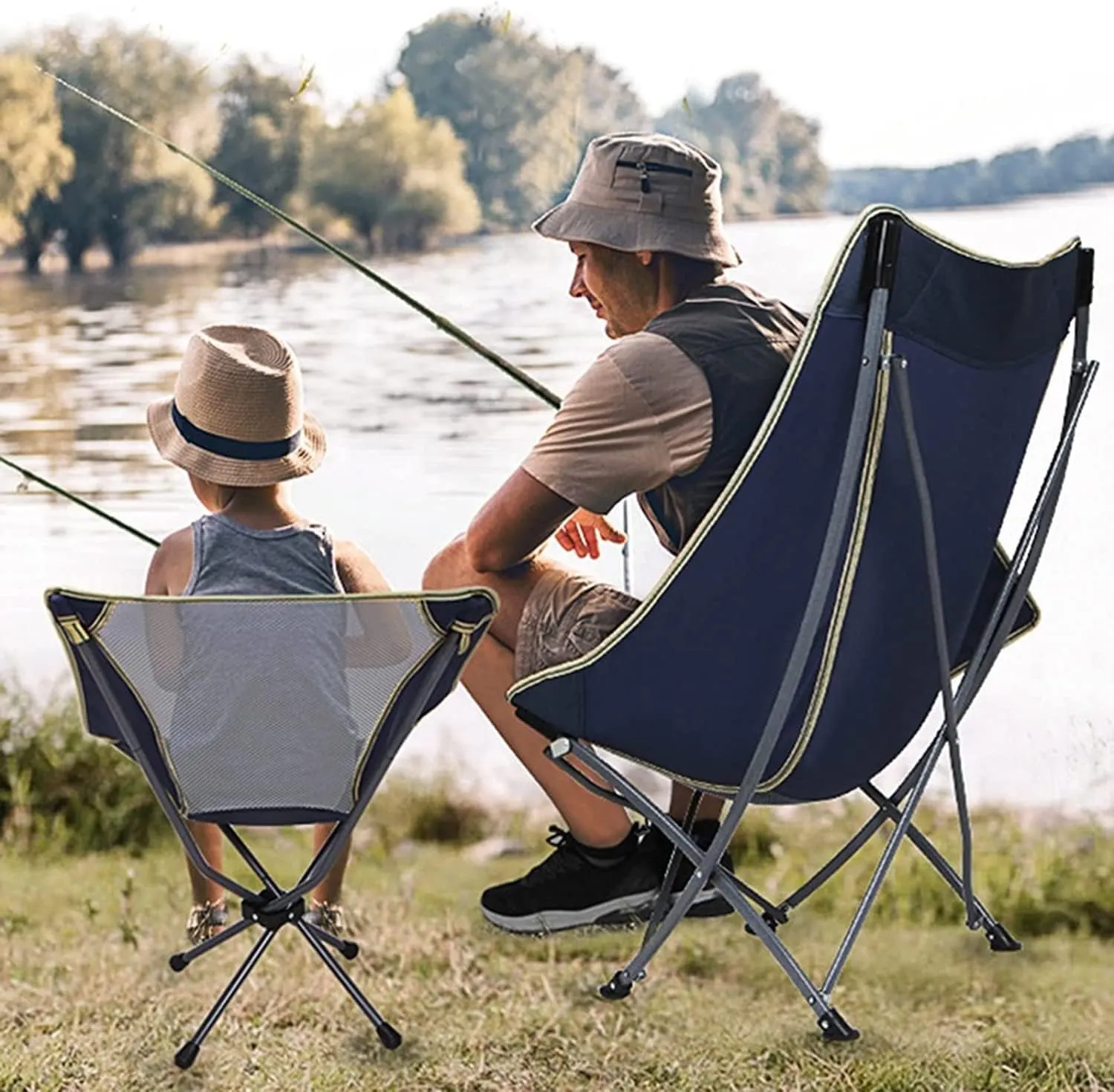 Camping Chair Ultralight Folding Camping Chair with Backrest Leisure Beach Seat with Mesh External Hanging Bag Portable Backpack Chair Folding Chair (Color : C) (C One S