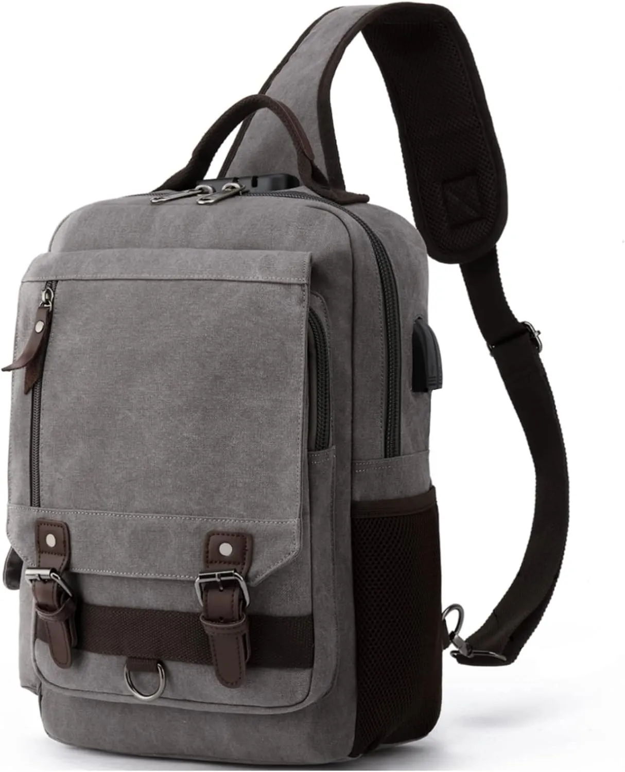 Canvas Messenger Bag Crossbody Shoulder Backpack Sling Bag Rucksack Daypack Casual Travel