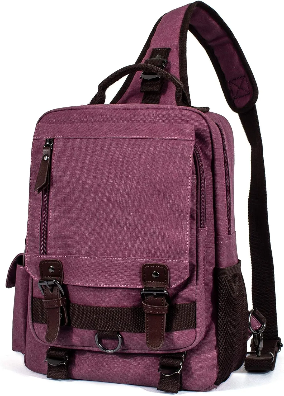 Canvas Messenger Bag Crossbody Shoulder Backpack Sling Bag Rucksack Daypack Casual Travel