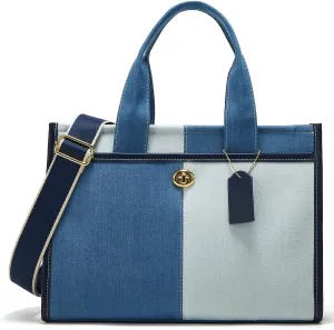 Canvas Tote Bag Women Large Denim Shoulder Bag Vintage Satchels Cute Hobo Bags Work Travel College Casual Tote Handbag