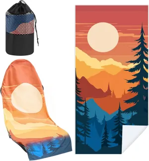 Car Seat Towel Covers with Storage Bag Seat Post Workout Sweat Cover Washable Non Slip for Car Towel for Dog Pet Workout Outdoor Sport Activities (Sedona)