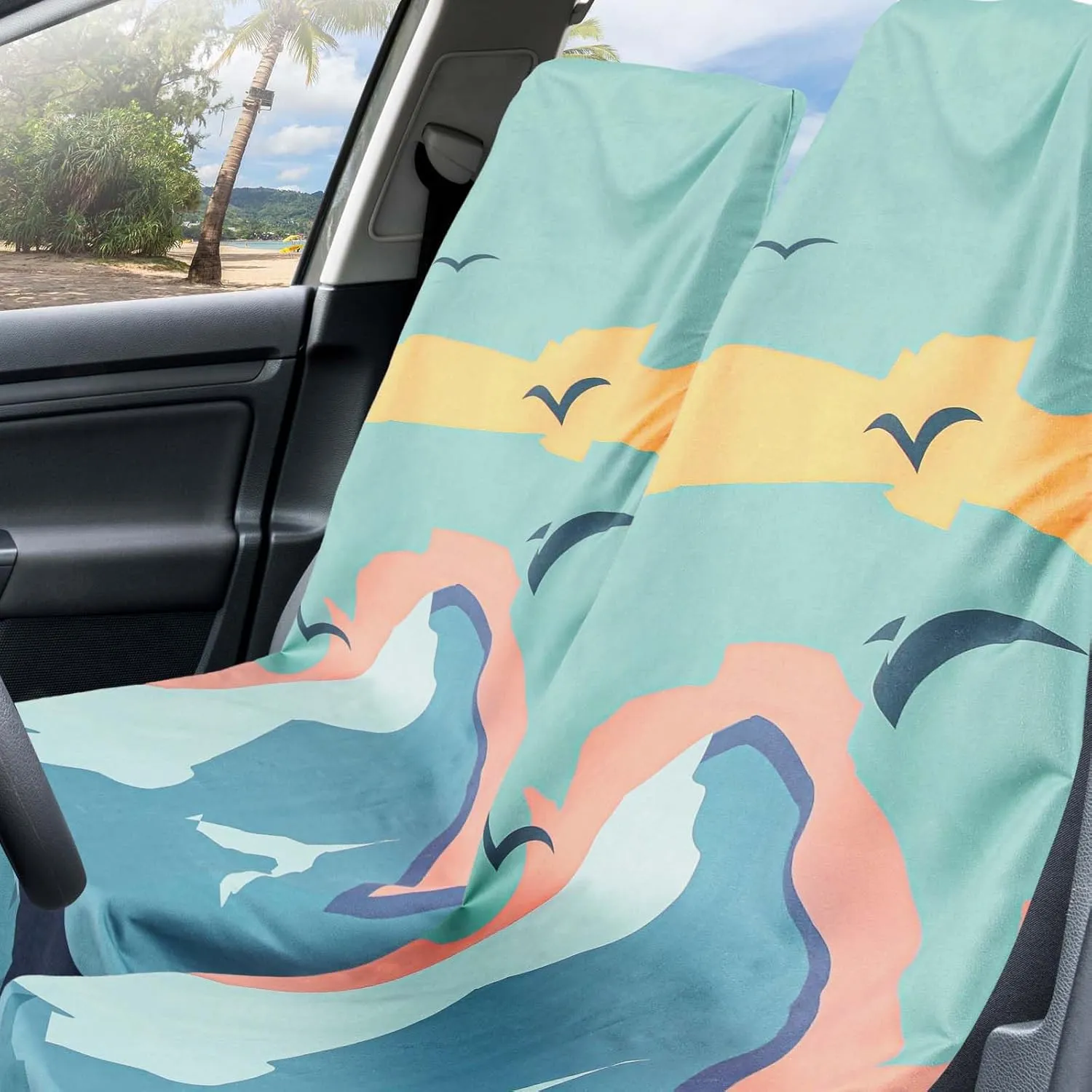 Car Seat Towel Covers with Storage Bag Seat Post Workout Sweat Cover Washable Non Slip for Car Towel for Dog Pet Workout Outdoor Sport Activities(Sasquatch)