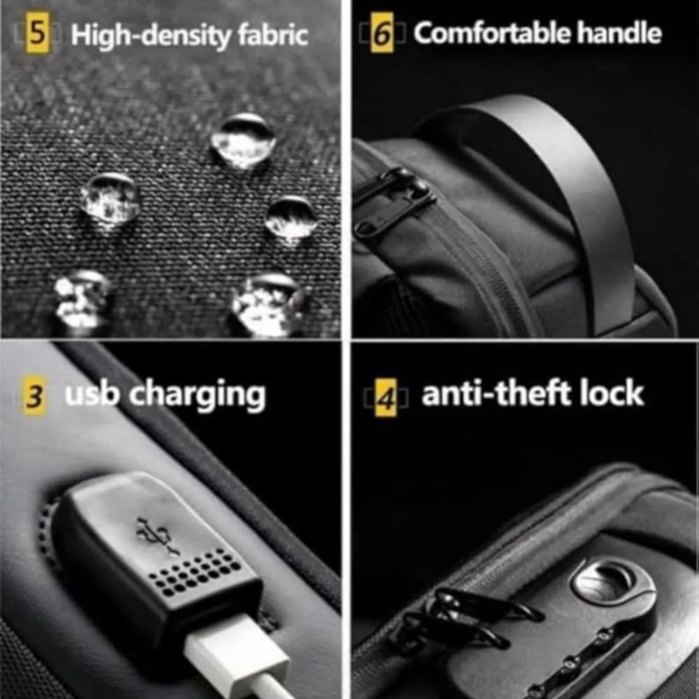 Carbon Fiber Streamline Anti-Theft Sling Bag for Men & Women, Backpack USB Waterproof Chest Daypack Casual Shoulder Bag (blue)