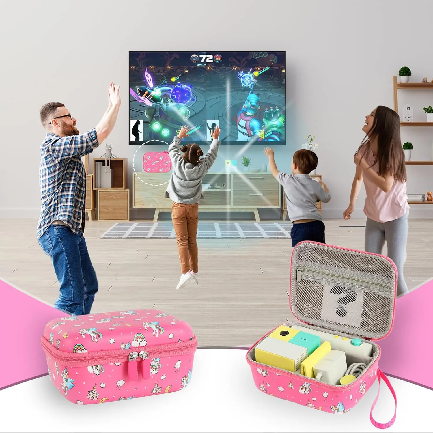Carrying Case Compatible with Nex Playground Game System Cute Travel Case for Game Console & Accessories Hard Portable Storage,Case Only (Pink)