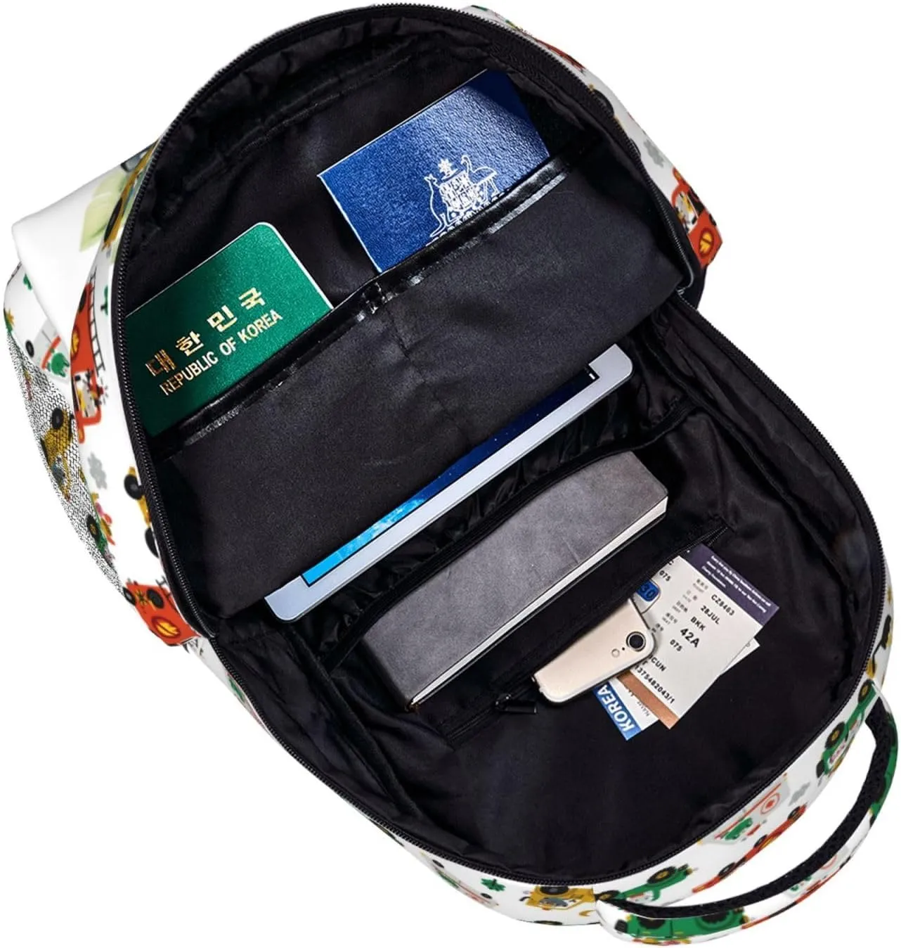 Cars Backpack Animal Travel Backpack Zoo Tree Waterproof Backpack Simple Modern Backpack Lion Cute Backpacks Tiger Zebra Back Pack Excavator Lorry Bookbag Zoo Animals Book Bags Bear Backpack