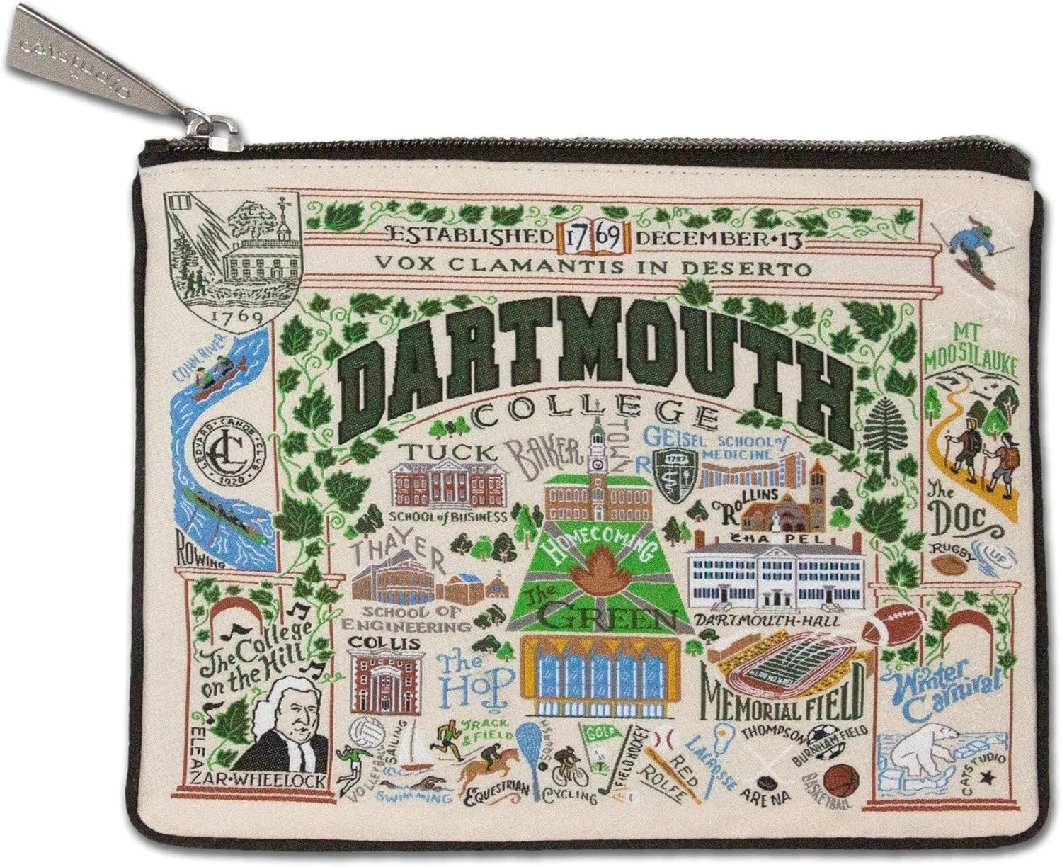 catstudio Dartmouth College Zip Pouch | Use as Wallet, Clutch, Handbag or Makeup Bag