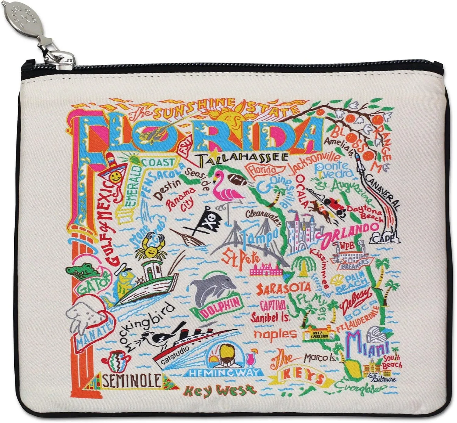 catstudio Florida Zipper Pouch Purse | Holds Your Phone, Coins, Makeup, Dog Treats, & Tech Tools