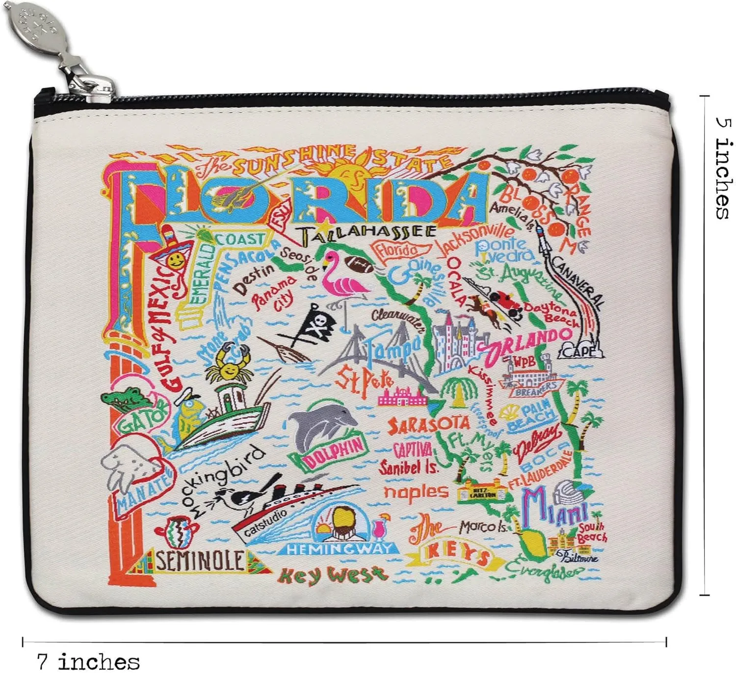 catstudio Florida Zipper Pouch Purse | Holds Your Phone, Coins, Makeup, Dog Treats, & Tech Tools
