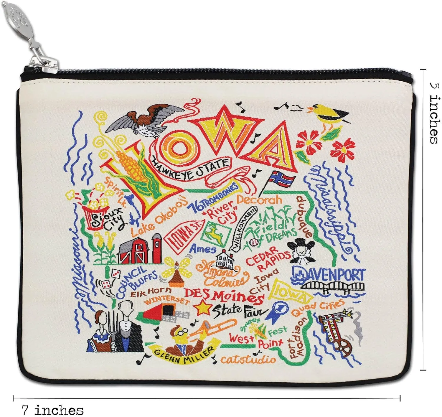 Catstudio Iowa Zipper Pouch Purse | Holds Your Phone, Coins, Makeup, Dog Treats, & Tech Tools