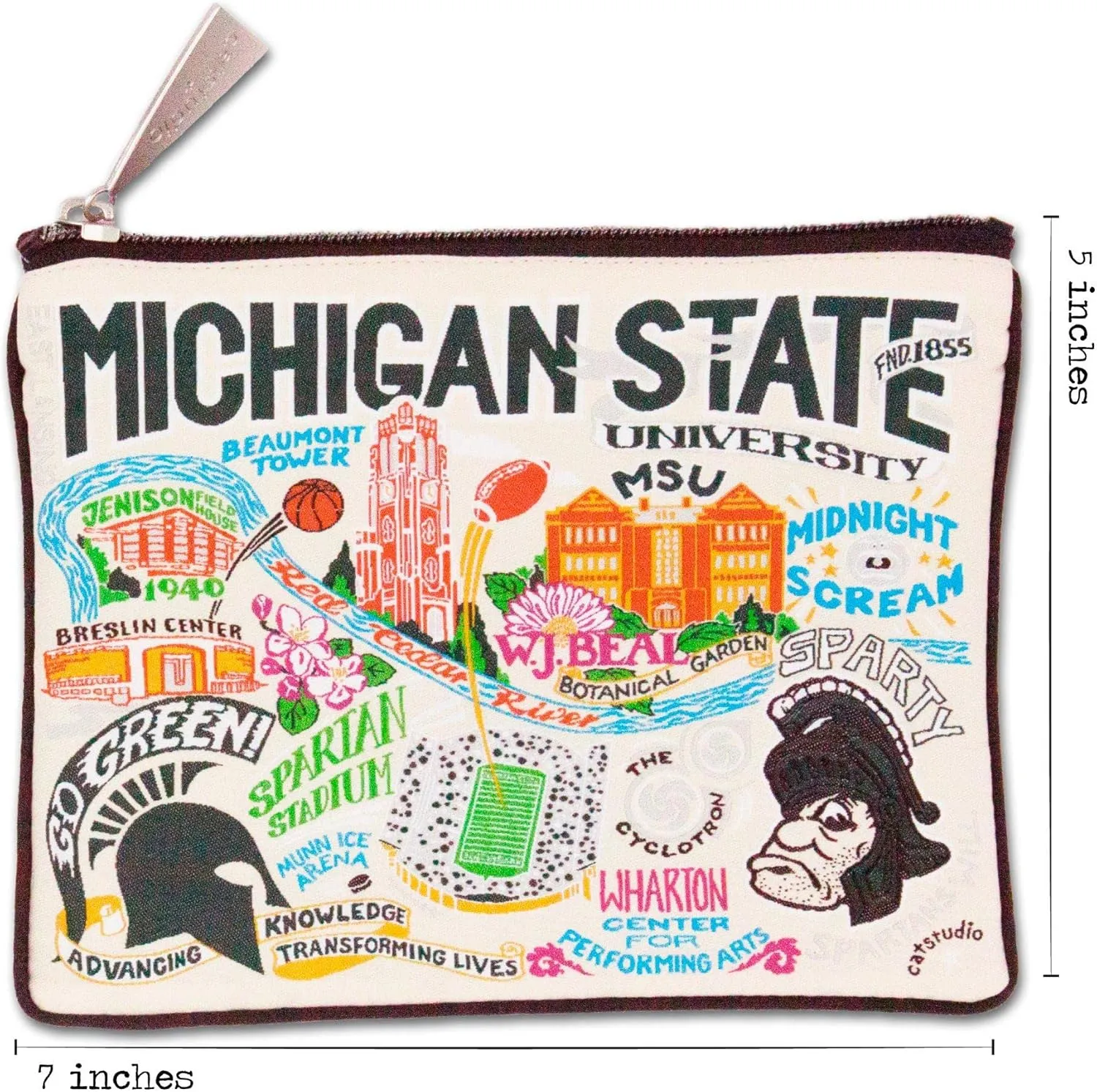 catstudio Michigan State University Collegiate Zipper Pouch Purse | Holds Your Phone, Coins, Makeup, Dog Treats, & Tech Tools