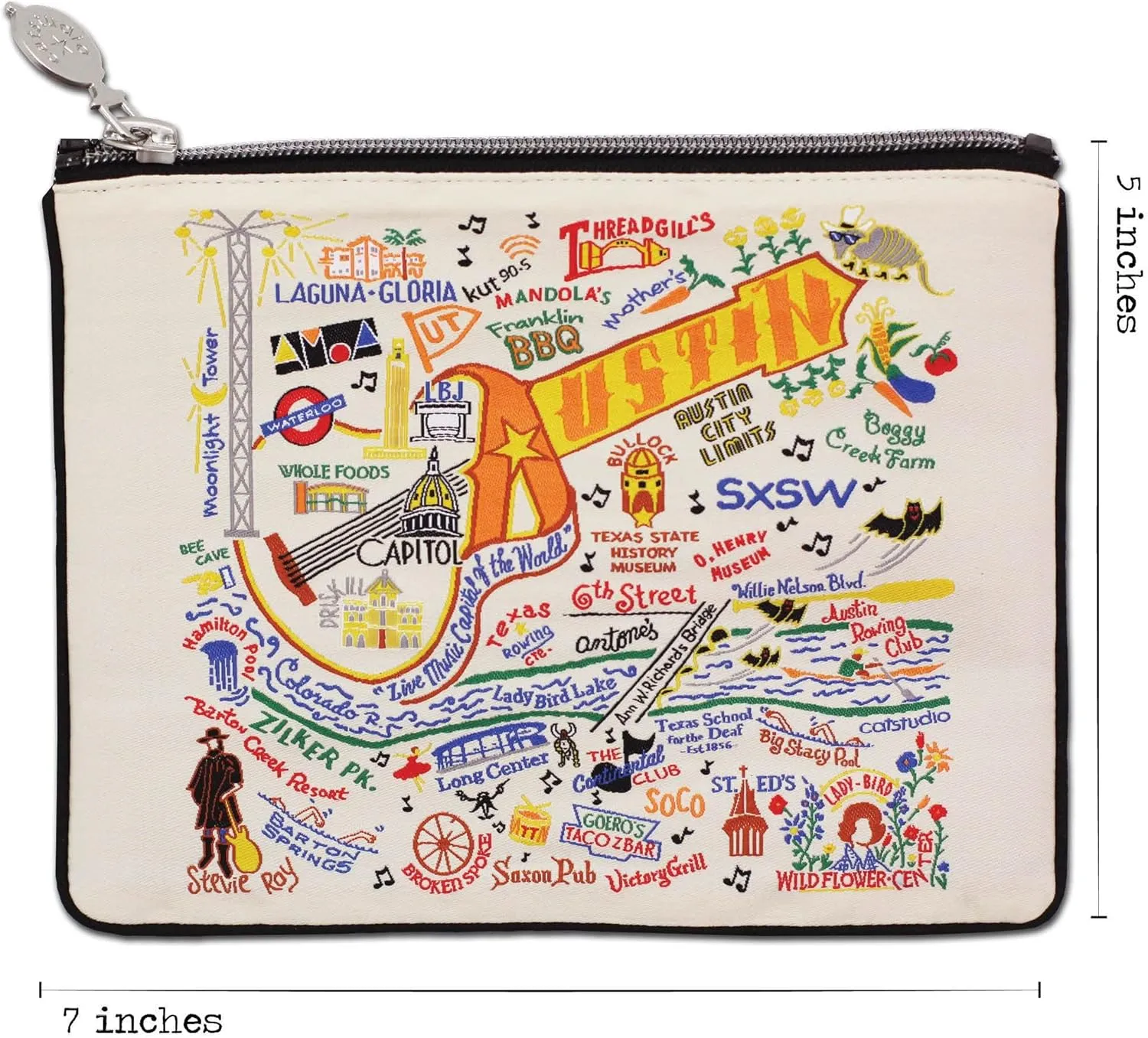 catstudio Natural Austin Zipper Pouch Purse | Holds Your Phone, Coins, Makeup, Dog Treats, & Tech Tools