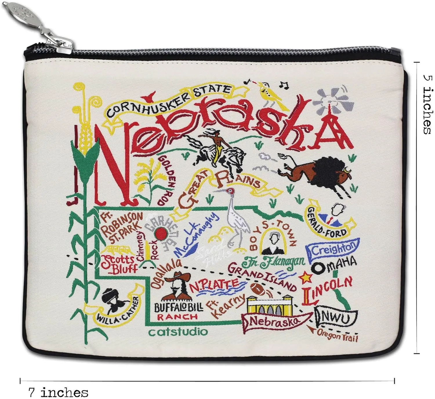 catstudio Nebraska Zipper Pouch Purse | Holds Your Phone, Coins, Makeup, Dog Treats, & Tech Tools