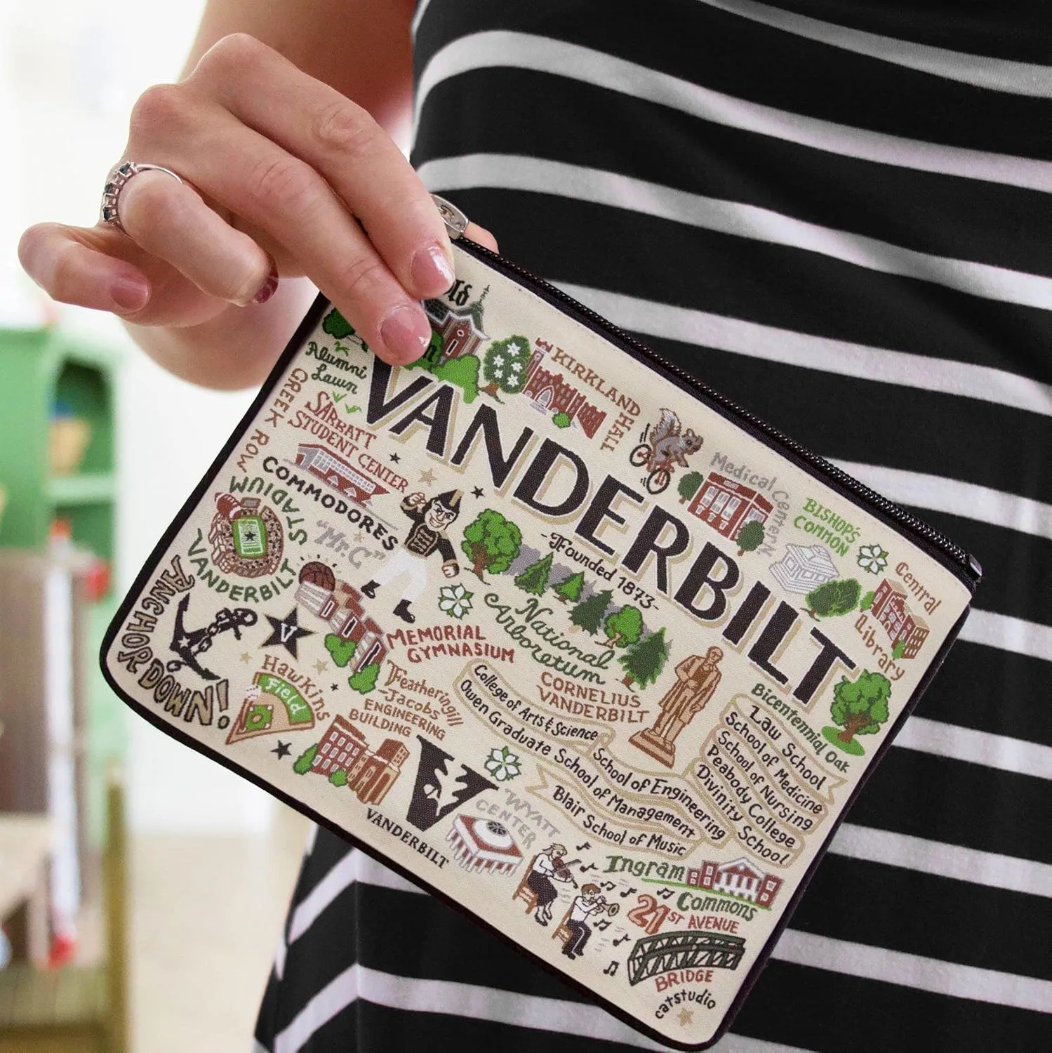 catstudio Vanderbilt University Collegiate Zipper Pouch Purse | Holds Your Phone, Coins, Makeup, Dog Treats, & Tech Tools