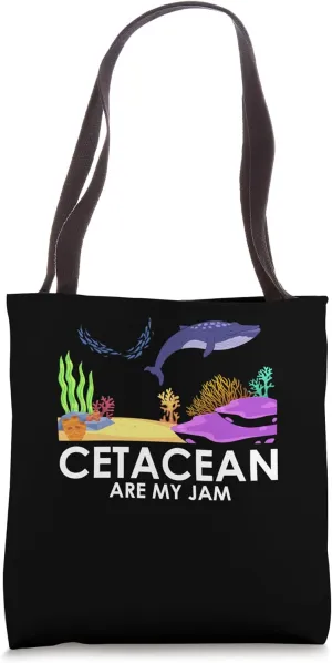 Cetacean are my Jam Whale Sea Panda Ocean Studen Diving Tote Bag