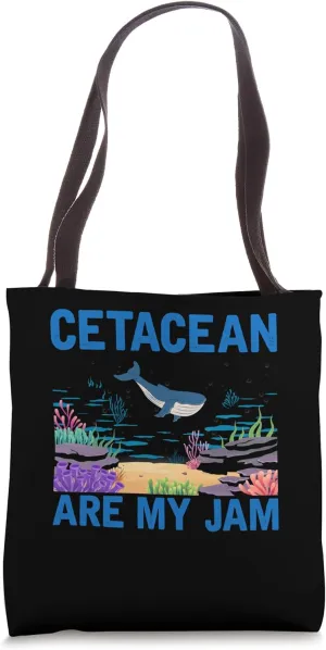 Cetacean are my Jam Whale Sea Panda Ocean Studen Diving Tote Bag