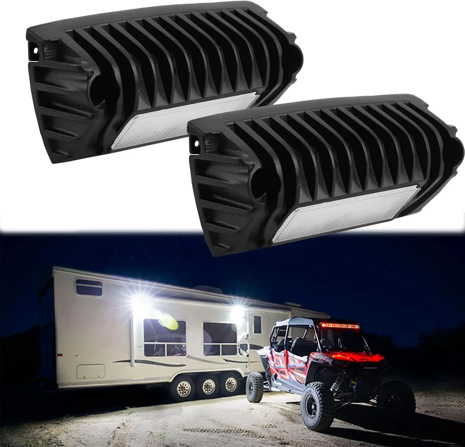 Chelhead RV Lights Exterior, 12V RV Porch Light Aluminum Low Current Led Scene Lighting Compatible with RV Camper Trailers Truck Porches Towing 5th Wheels Utility Vehicles