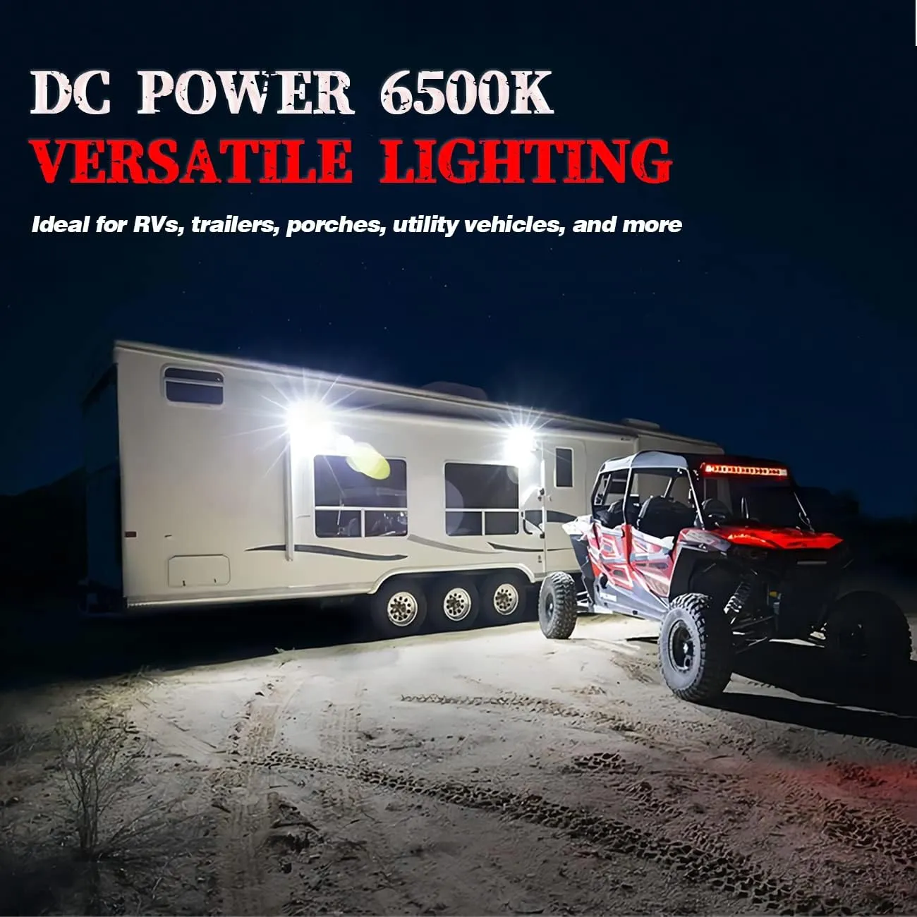 Chelhead RV Lights Exterior, 12V RV Porch Light Aluminum Low Current Led Scene Lighting Compatible with RV Camper Trailers Truck Porches Towing 5th Wheels Utility Vehicles