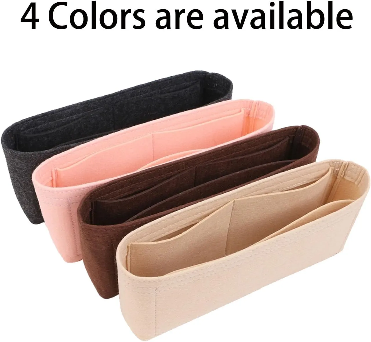 Chispee Purse Organizer Insert for Handbags, Softened Felt Insert Bag Organizer for Tote, Handbag Organizer fit for Baguette, Longchamp (Pink, Small)