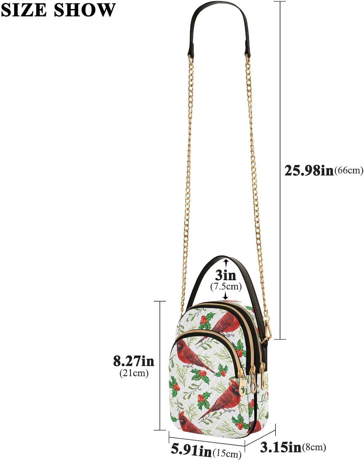 Christmas Nutcracker Crossbody Bags for Women Small Purse Chain Shoulder Bags Hand Bags for Trip Gifts Work