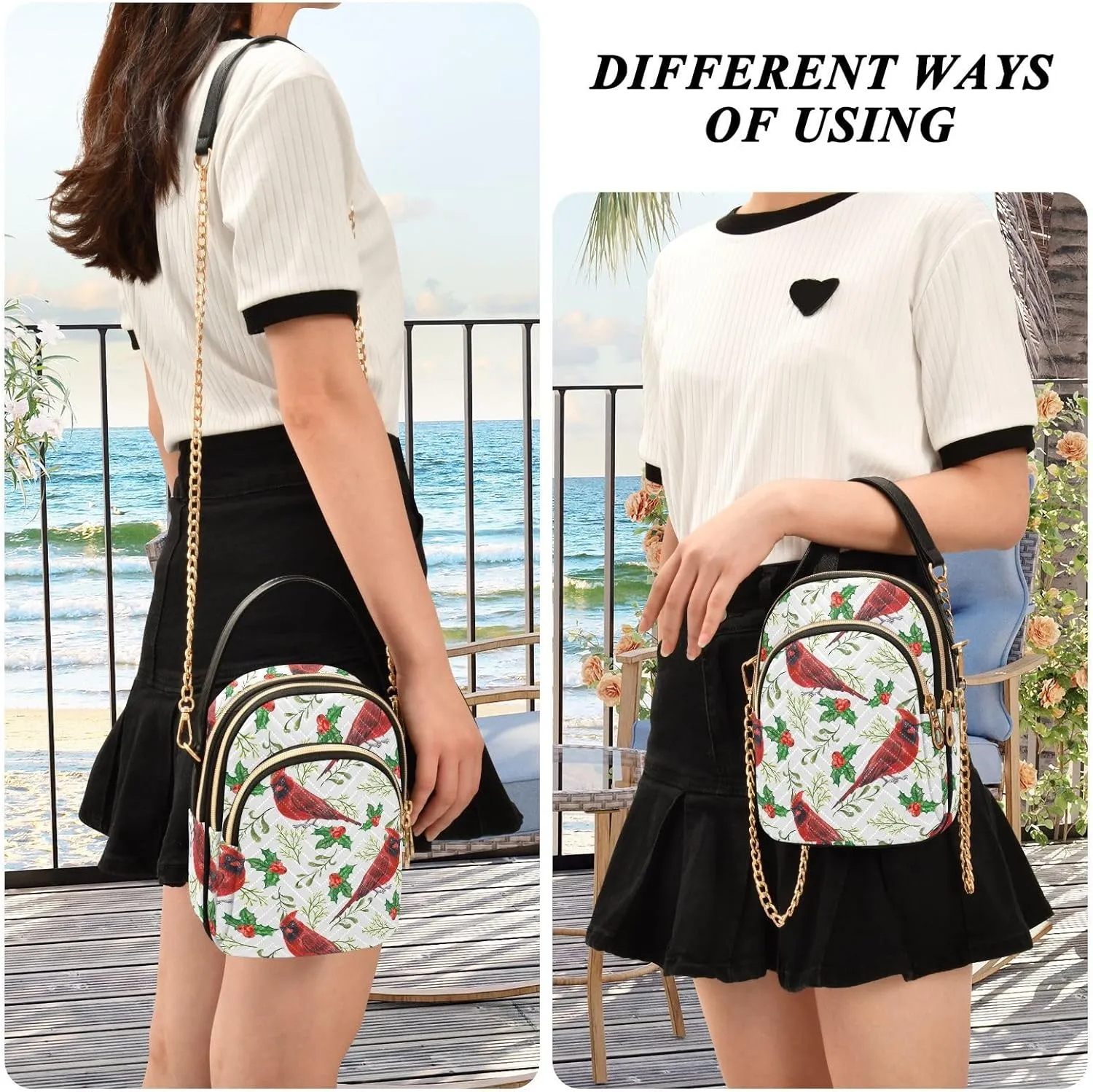 Christmas Nutcracker Crossbody Bags for Women Small Purse Chain Shoulder Bags Hand Bags for Trip Gifts Work