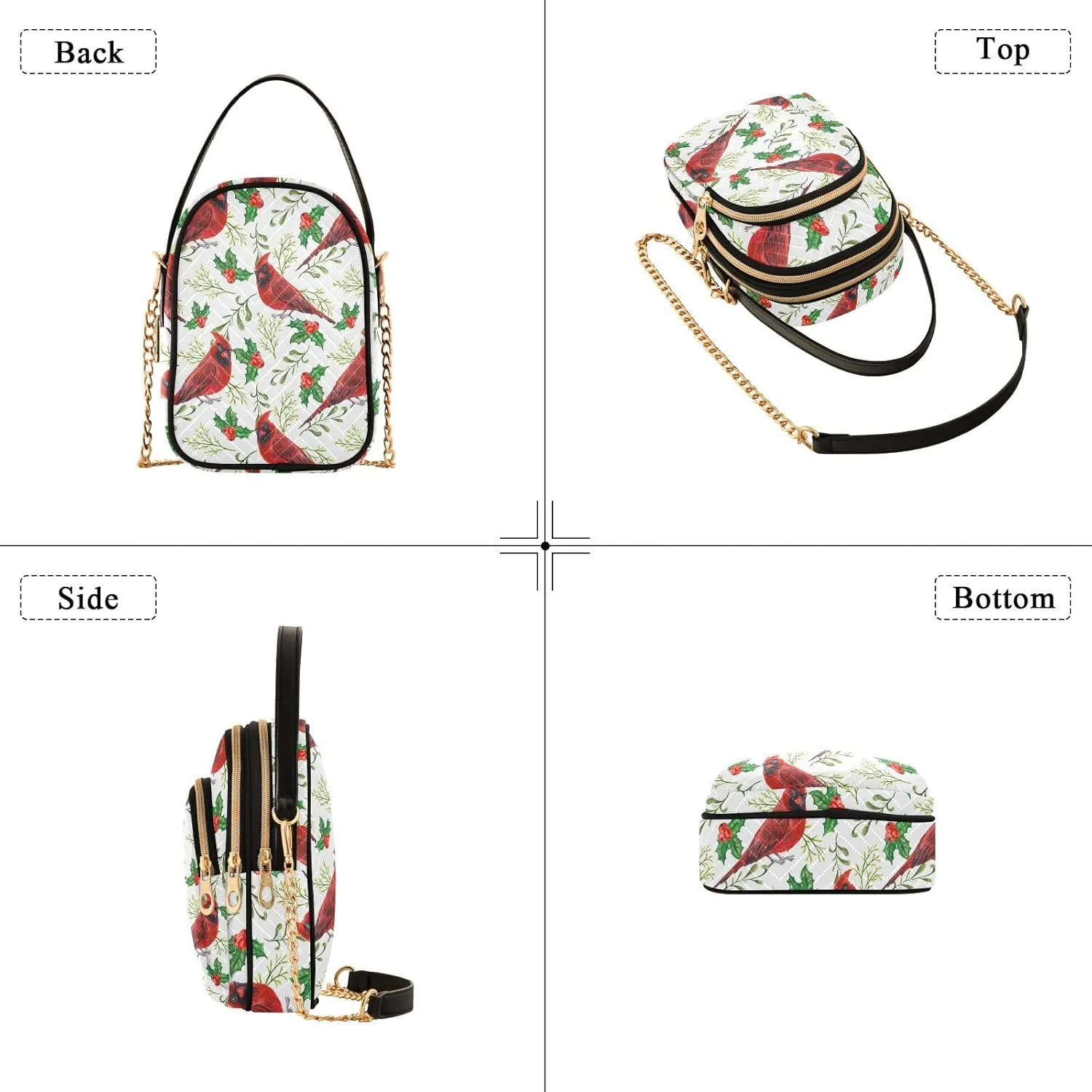 Christmas Nutcracker Crossbody Bags for Women Small Purse Chain Shoulder Bags Hand Bags for Trip Gifts Work