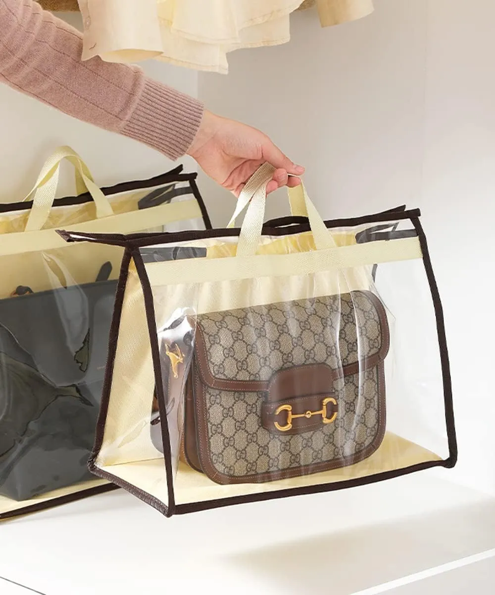 CINPIUK Clear Handbag Storage Bags Purse Organizer for Closet, Zipper Hanging Storage Bag for Handbags, XL, 2PCS